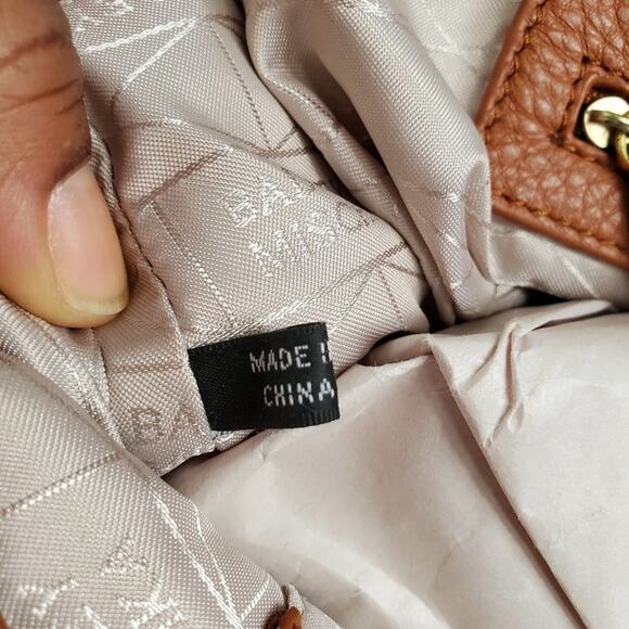 Badgley Mischka Brown Satchel Turnkey Clasp Purse - Picture 10 of 10